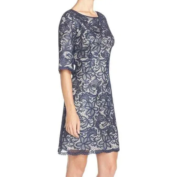 eliza j short cocktail dress Eliza J Floral Embroidered Puff Sleeve Cocktail Dress - Pink - 50% Off